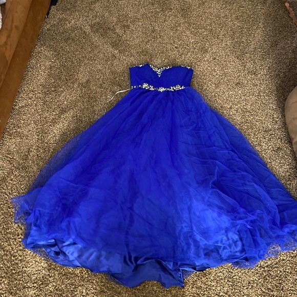 Deb Dresses Beautiful Embroidery Jeweledblue Prom Dress Altered To